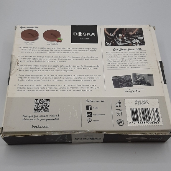 Boska Choco Curler Chocolate Shaver Curls Chocowares Real Marble Boxed - Picture 3 of 5